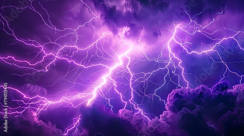 Mesmerizing 4K Ultra Violet Lightning Strikes Illuminating the Sky