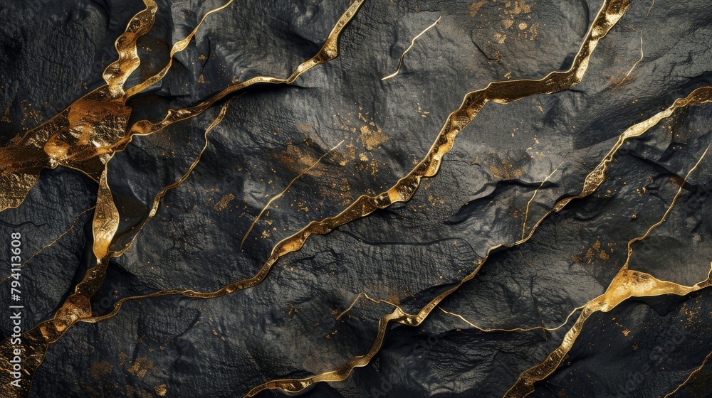 A textured background of rough stone with veins of gold running through it, conveying a sense of luxury and sophistication, perfect for a high-end jewelry brand.