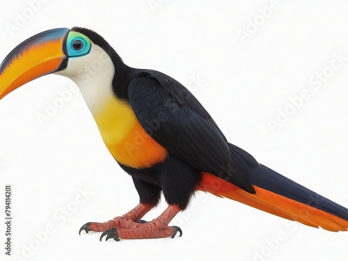 "Toucan isolated against white background."and cutout png aalso