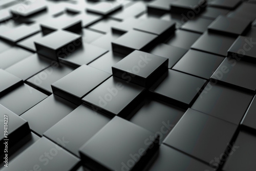 A minimalist background composed of 3D pixelated squares arranged in a grid-like pattern, reminiscent of digital displays or computer screens.  photo
