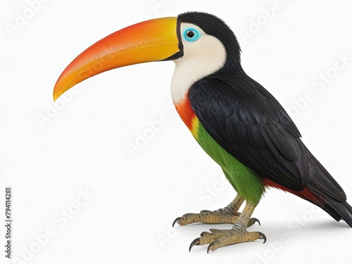 "Toucan isolated against white background."and cutout png aalso    © lal khan