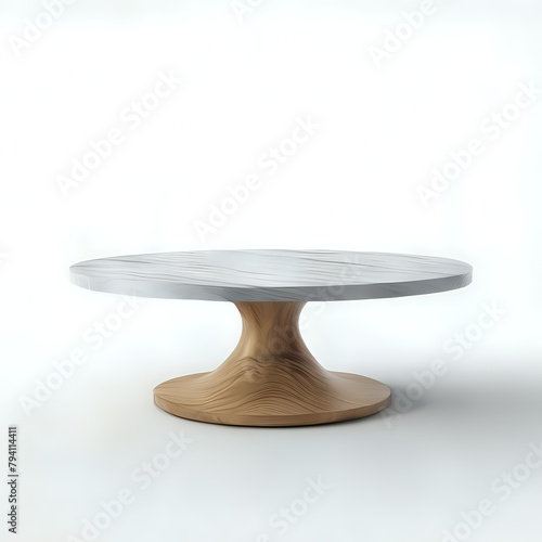 table 3d reandering realistic with white background