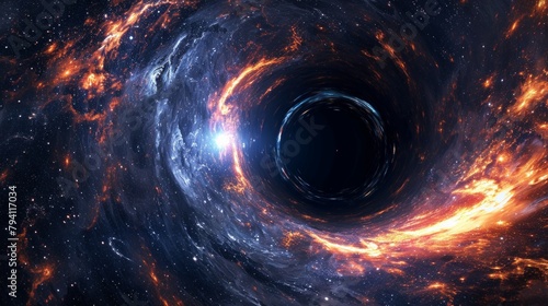 Cosmic black hole engulfing galaxy photo