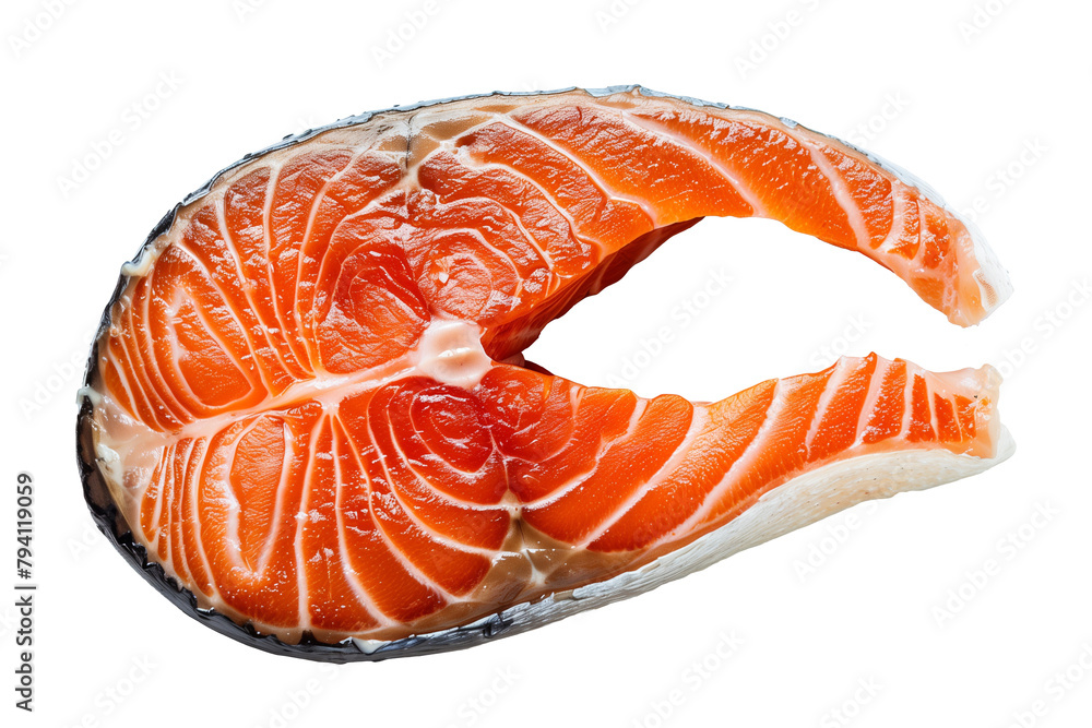isolated raw salmon steak isolated raw salmon steak