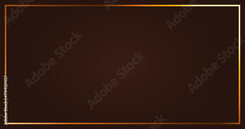 dark brown background with luxury golden border looks like a frame in large web size