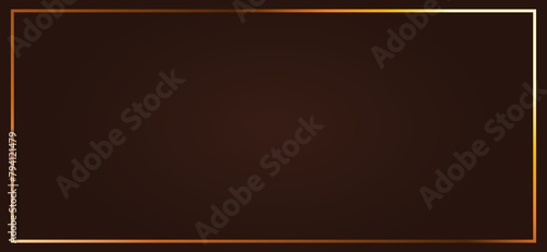 dark brown background with luxury golden border looks like a frame in wide screen size