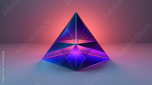 Digital technology 3d model vector gradient blue and purple abstract graphic poster web page PPT background