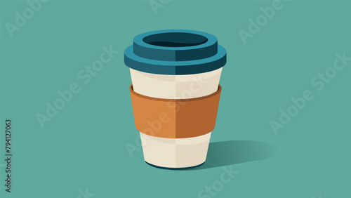 A coffee mug with a removable silicone sleeve replaces disposable Styrofoam coffee cups.