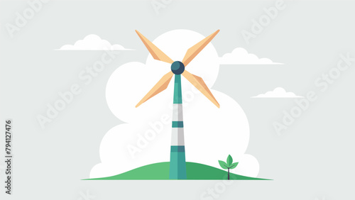 A minimalist illustration highlighting the simplicity of a wind turbines design with an explanation of how this simplicity allows for