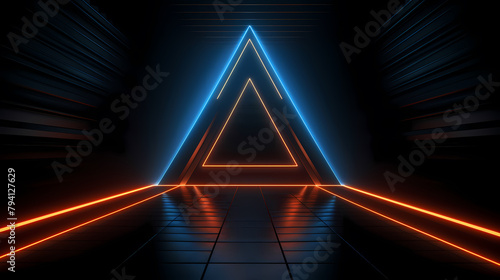 Abstract neon triangle