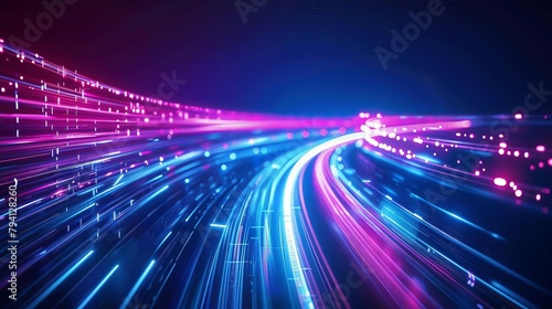 dynamic abstract technology background with highspeed data transfer ultra fast broadband connection digital cyber motion