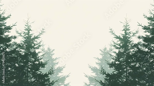 Minimalist Lush Forest Canopy Wallpaper with Copy Space