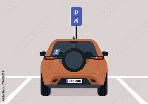 Accessible parking lot for a person with disabilities, city services