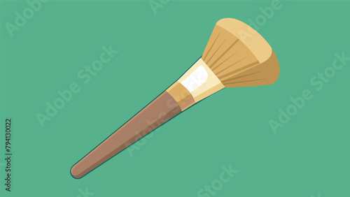 A makeup brush with bristles made from bamboo and a compostable handle highlighting the possibility of completely eliminating plastic from