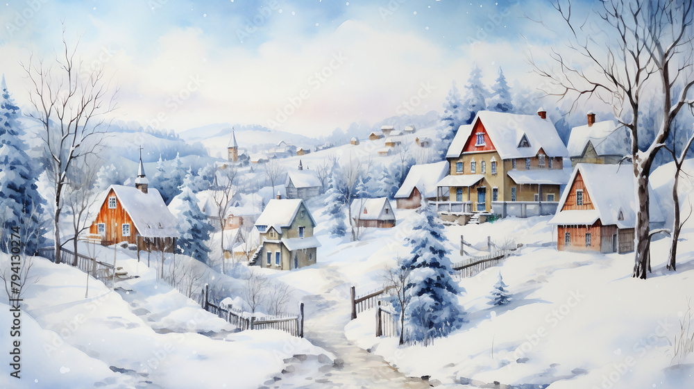 village in winter