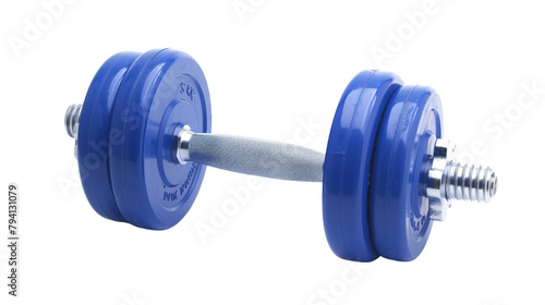 Blue dumbbell weights