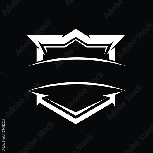 Blank modern badge. Blank game logo. Blank logo border.