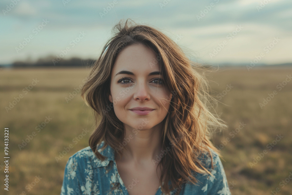 Portrait of a long-haired woman Portrait of a long-haired woman