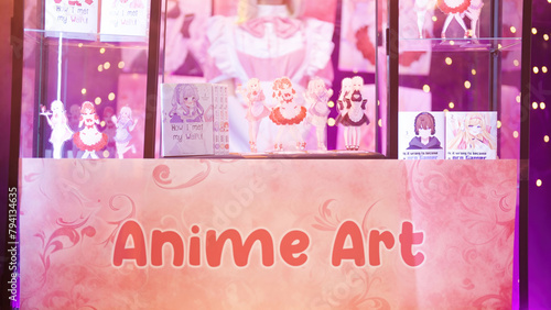 Anime Art Stand Sign with figure and posters and manga merchandise