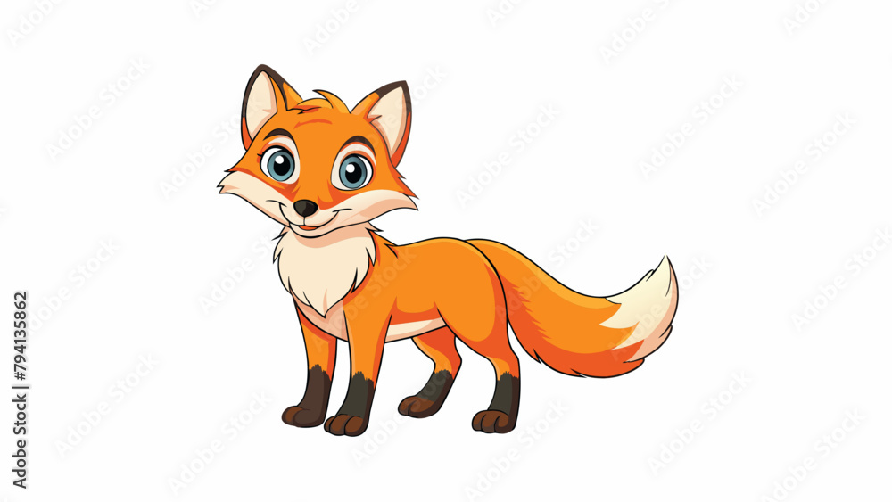 fox cartoon isolated on white