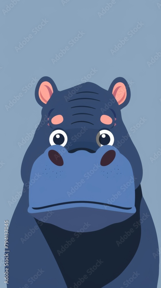 Naklejka premium Hippopotamus cool character background for HD wallpaper