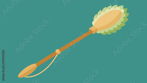 A bamboo fiber body scrubber featuring a long handle and soft bristles for a plasticfree alternative to traditional plastic loofahs.