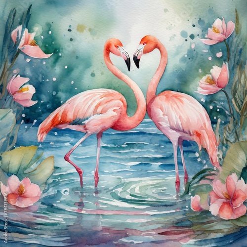 flamingo in river © HORA STUDIO