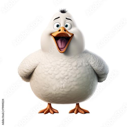 a cartoon duck with a big beak photo