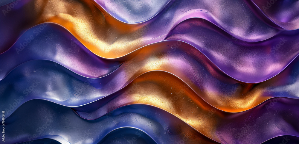 Obraz premium The image is a colorful wave with purple and orange colors
