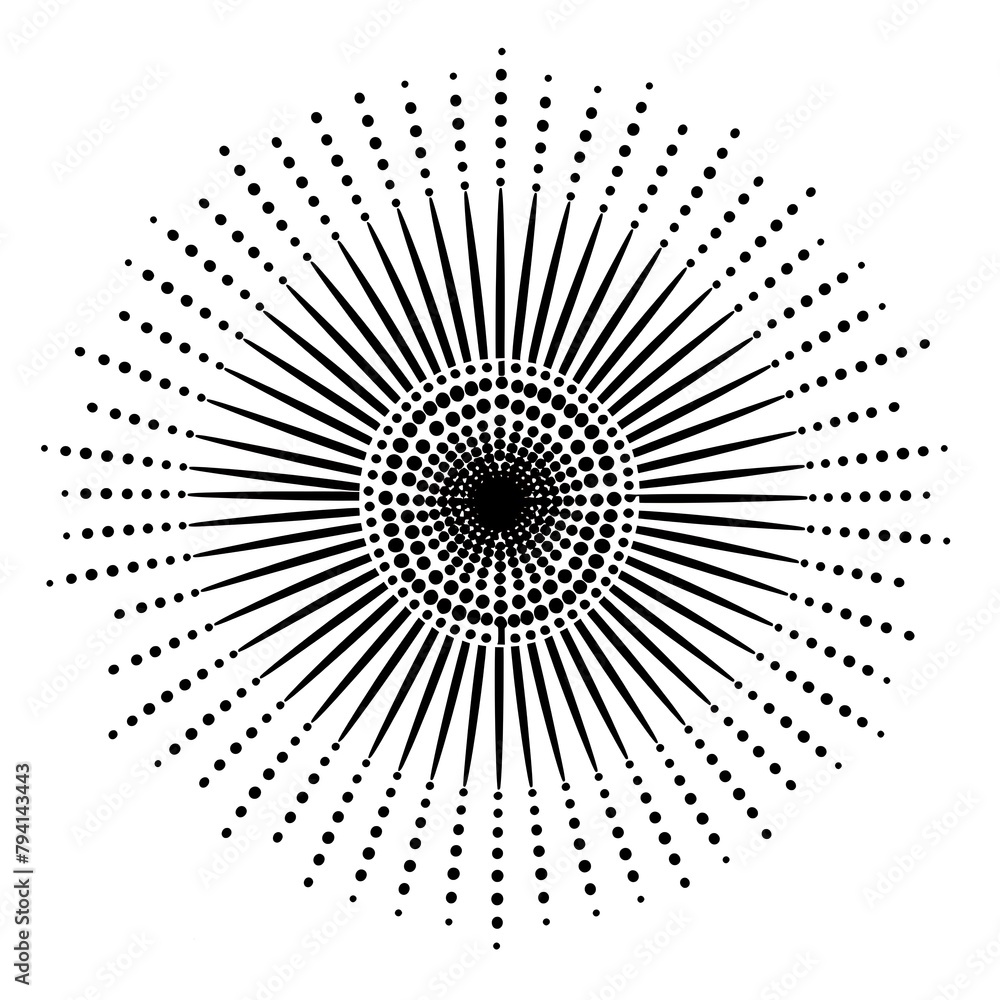 Vector illustration of a sunburst sun ray with a hipster black shine design, featuring vintage black radial art and a retro hand-drawn aesthetic. Vector illustration of a sunburst sun ray with a hipster black shine design, featuring vintage black radial art and a retro hand-drawn aesthetic.