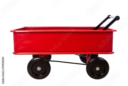 red pram isolated on white