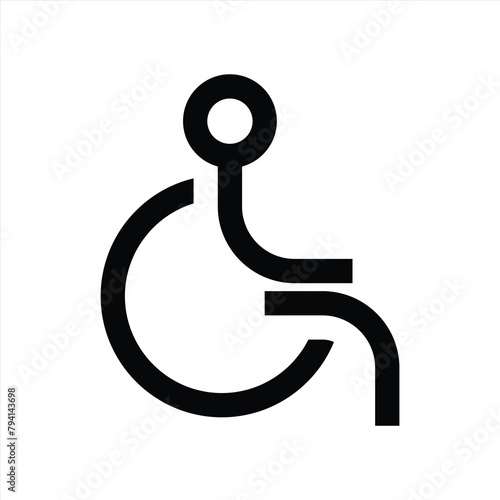 simple disability icon for public transport, and public areas vector illustration