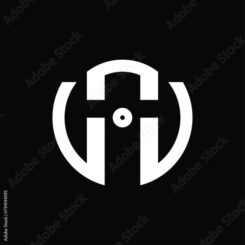 circle logo monogram forming the letters "a" and "w". simple and elegant logo in black and white.