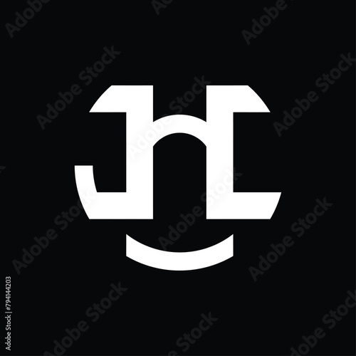 circle logo monogram forming the letters "j" and "c". simple and elegant logo in black and white.