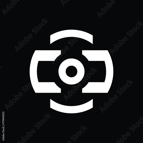 circle logo monogram forming the letters "c" and "o". simple and elegant logo in black and white.