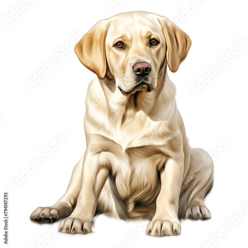 clipart labrador retriever sitting сreated with Generative Ai