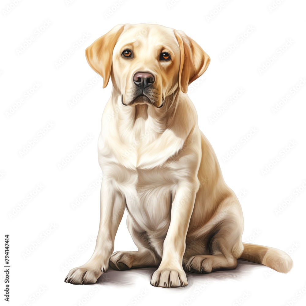 Fototapeta premium clipart labrador retriever sitting сreated with Generative Ai