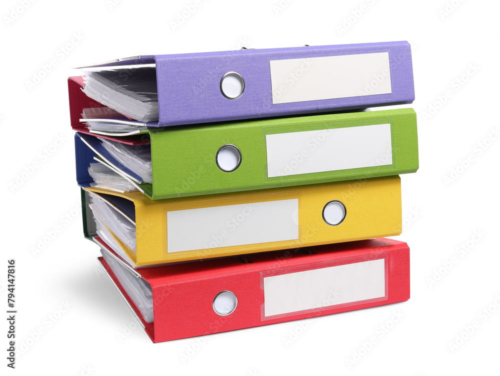 Bright binder office folders isolated on white Bright binder office folders isolated on white