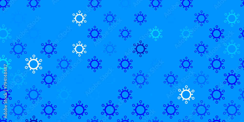 Dark blue vector background with covid-19 symbols. Dark blue vector background with covid-19 symbols.