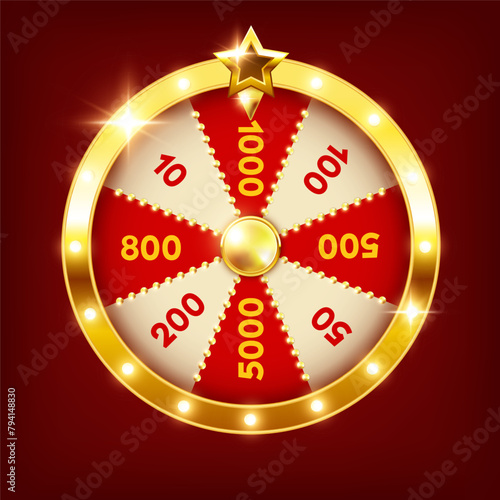Wheel of Fortune. Vector 3D illustration.