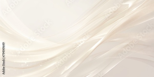 Luxurious creamy satin fabric with sparkling light particles and soft undulating folds
