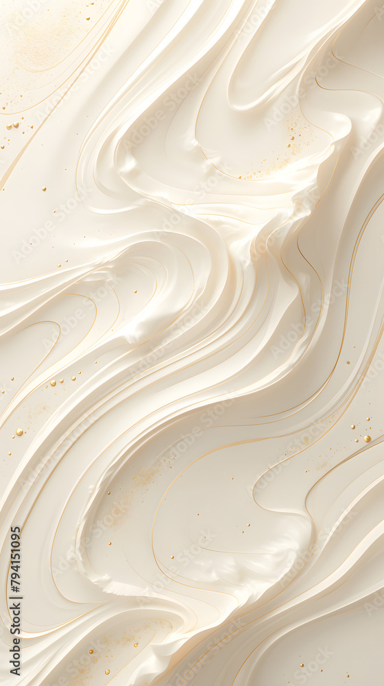 Obraz premium 3D relief streamlined wave cream style background material 