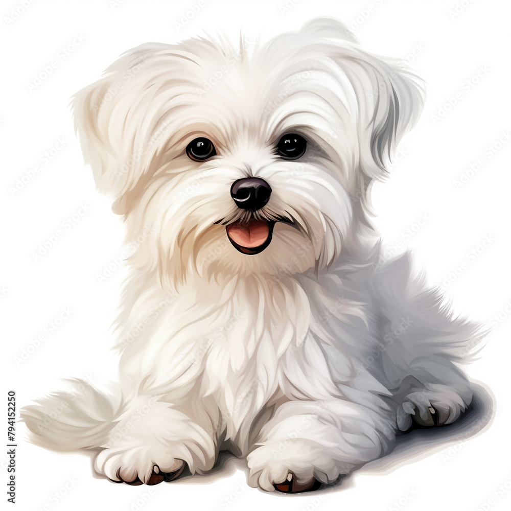 clipart maltese sitting сreated with Generative Ai clipart maltese sitting сreated with Generative Ai