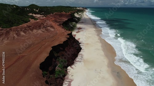 Aerial view of Minas Beach, Praia da Pipa - Tibau do Sul, Rio Grande do Norte, Brazil photo