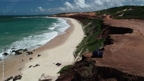 Aerial view of Minas Beach, Praia da Pipa - Tibau do Sul, Rio Grande do Norte, Brazil photo