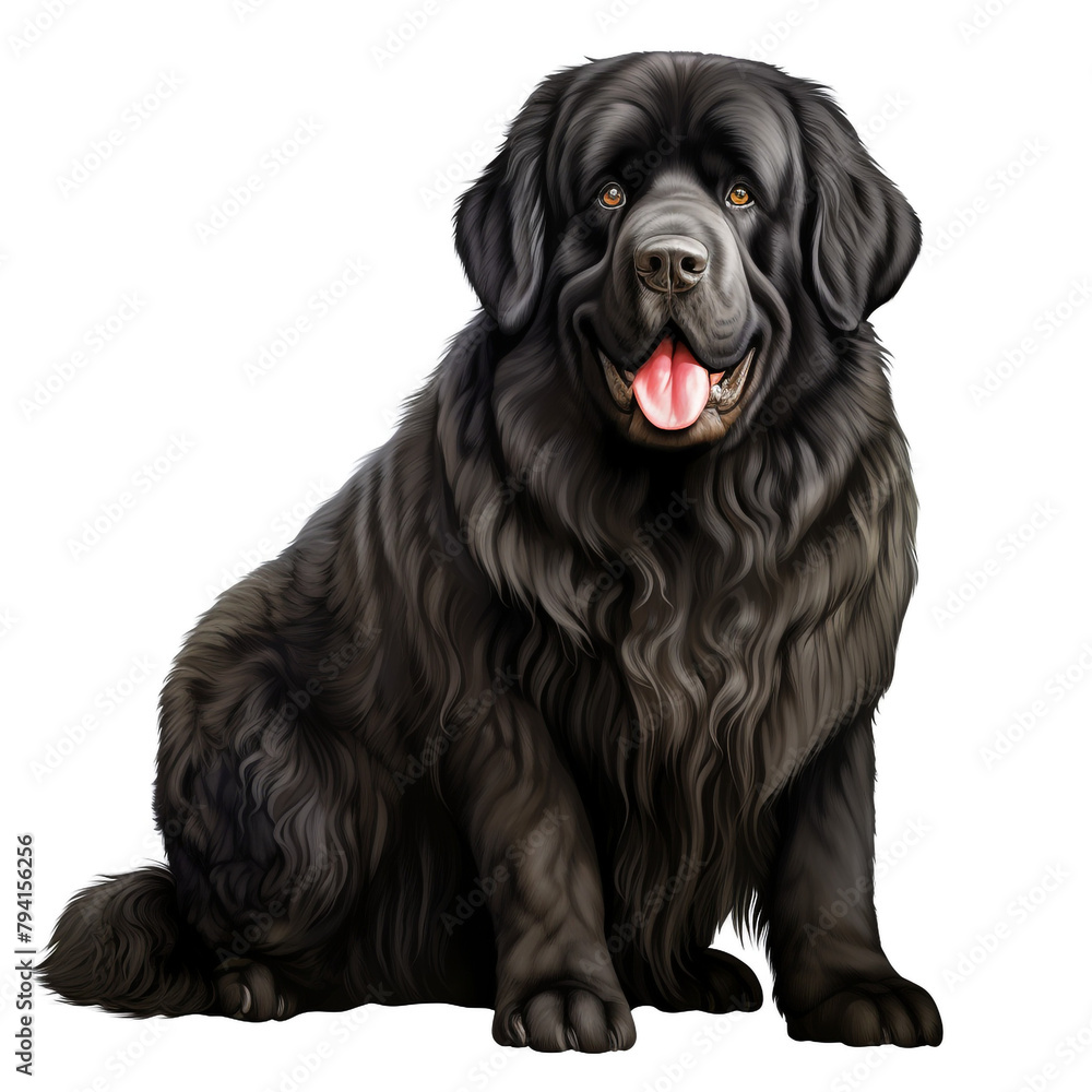 clipart newfoundland breede dog sitting сreated with Generative Ai clipart newfoundland breede dog sitting сreated with Generative Ai