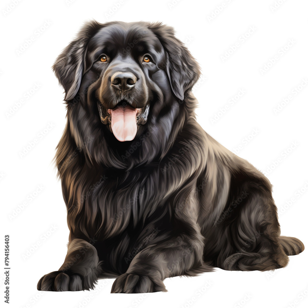 clipart newfoundland breede dog sitting сreated with Generative Ai clipart newfoundland breede dog sitting сreated with Generative Ai