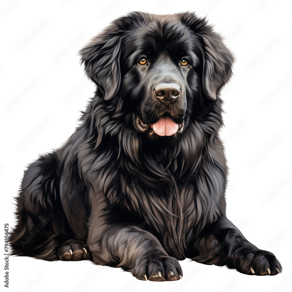 clipart newfoundland breede dog sitting сreated with Generative Ai clipart newfoundland breede dog sitting сreated with Generative Ai