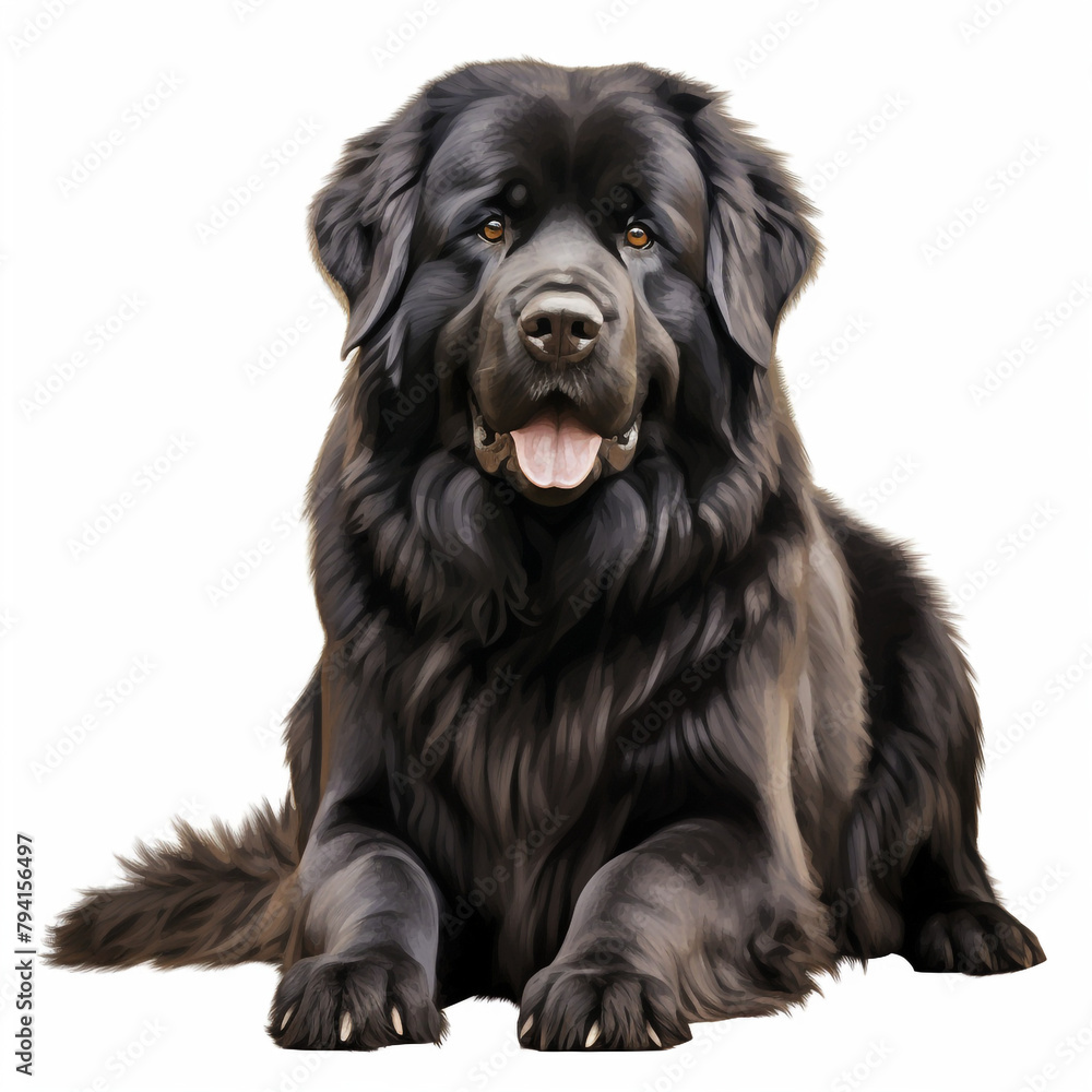 clipart newfoundland breede dog sitting сreated with Generative Ai clipart newfoundland breede dog sitting сreated with Generative Ai