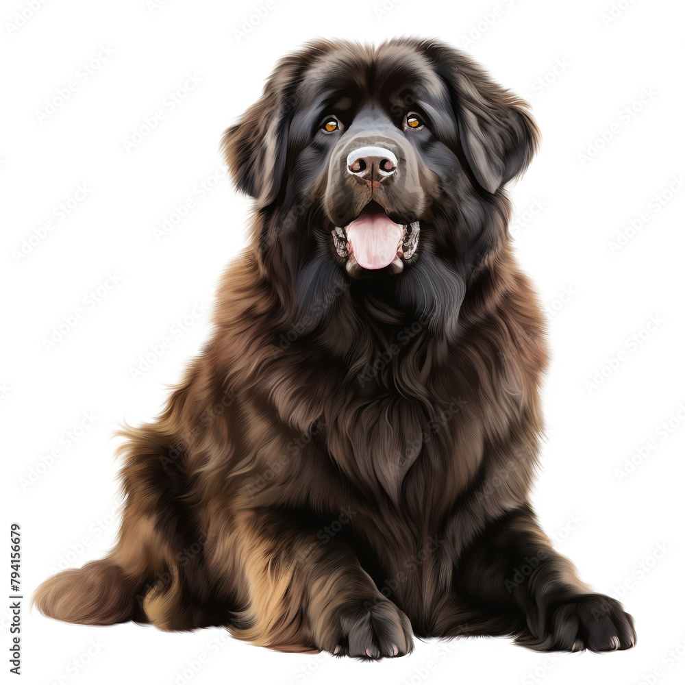clipart newfoundland breede dog sitting сreated with Generative Ai clipart newfoundland breede dog sitting сreated with Generative Ai